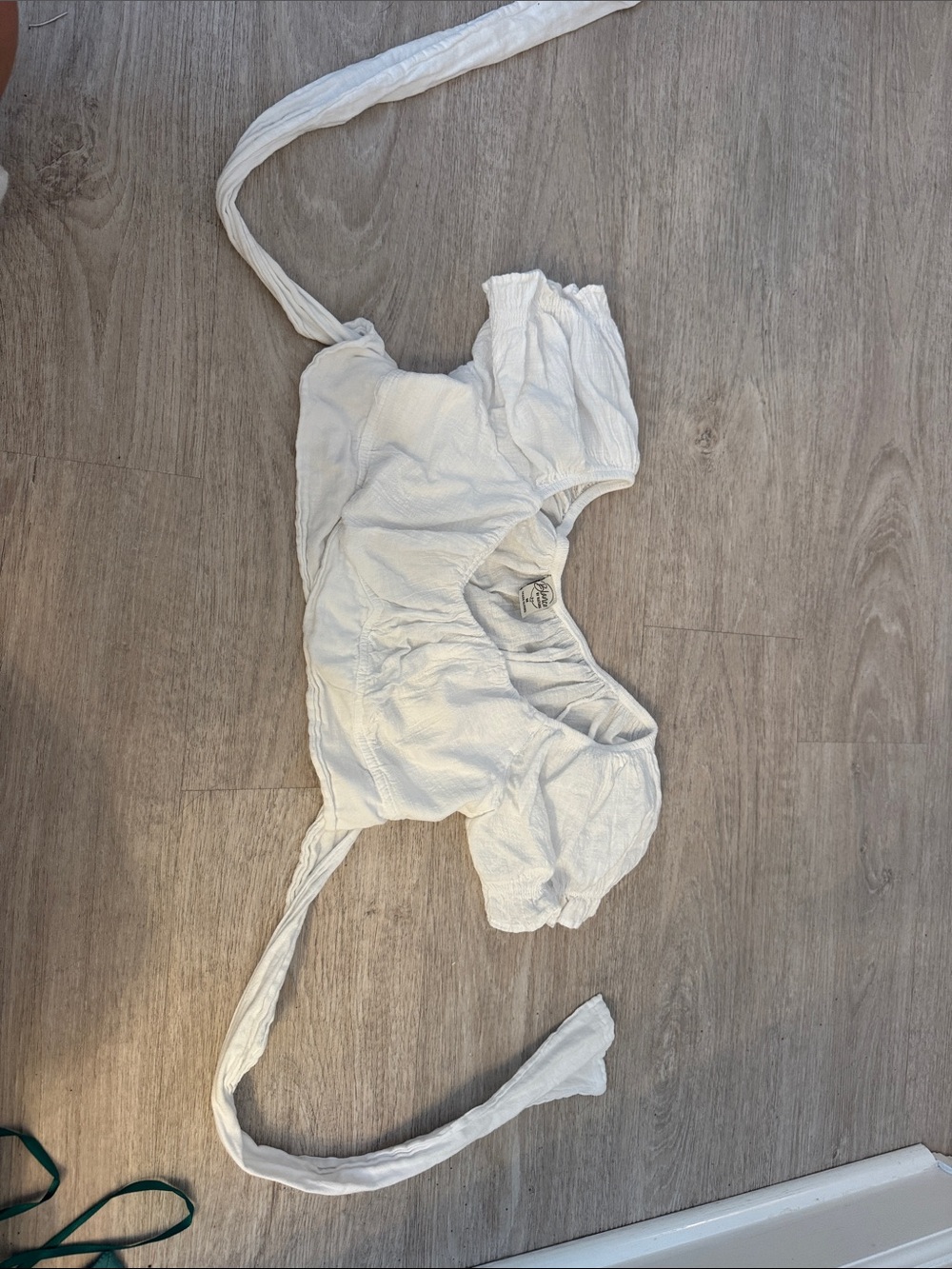 Blanco by nature, white ruffled crop top, medium